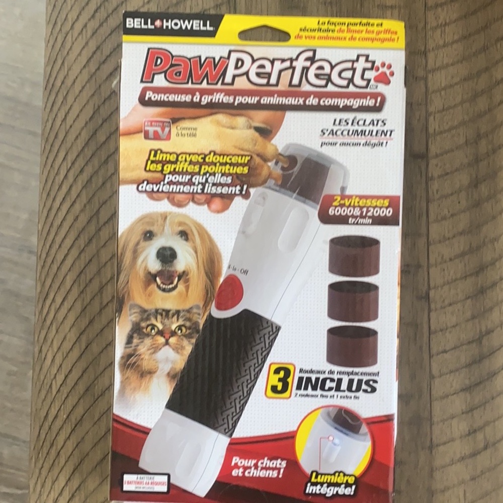 Electronic nail file for dogs and cats.